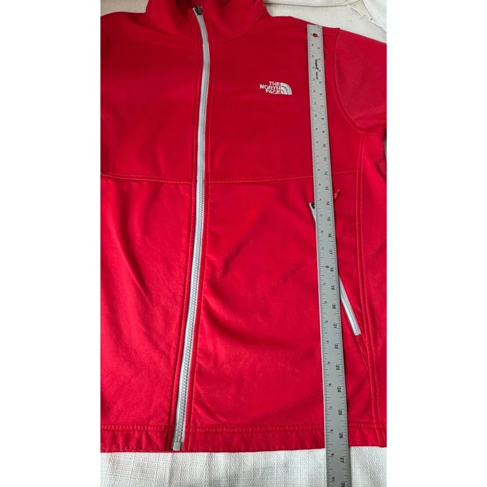 The North Face Men's Large Red Soft Shell Jacket Full Zip Fleece Lined Windwall